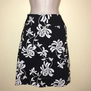 Embroidered Black Skirt with White flowers